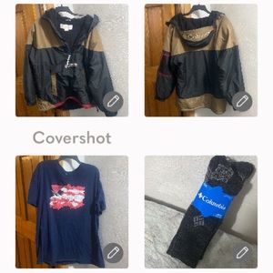 Columbia pull over fleece lined szL+4 NIP🧦crews+PFG🎣gear tee XXL